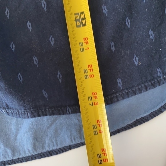 Indian Terrain Navy Blue Print Chiseled Fit Button Down Shirt Size Large 42 - Picture 10 of 10